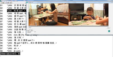 CLAN transcription of WT's Cantonese data in Child HKSL-Cantonese Bilingual Corpus
