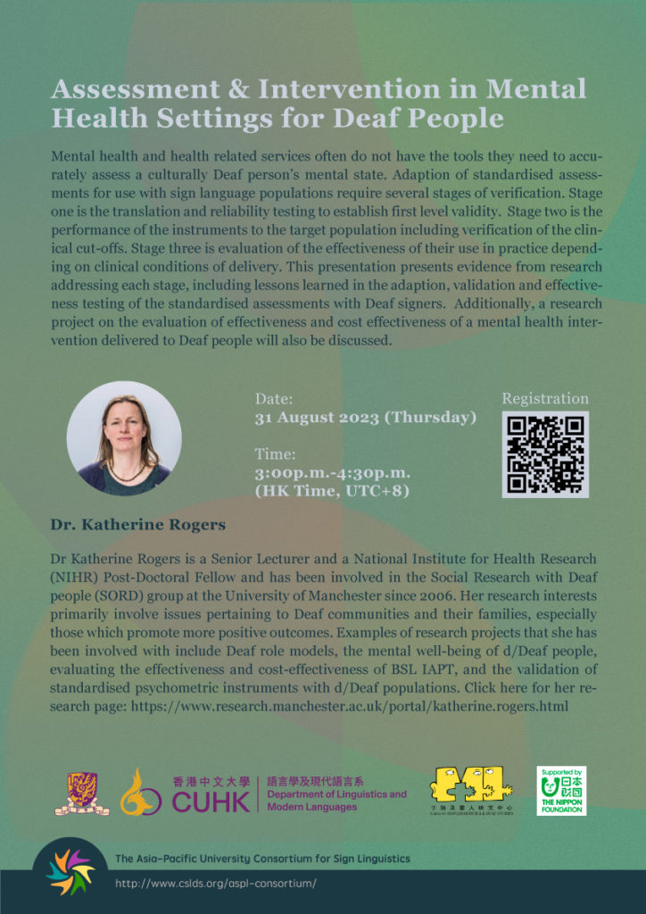Deaf Settings Assessment & Intervention in Mental Health Settings for Deaf People ...